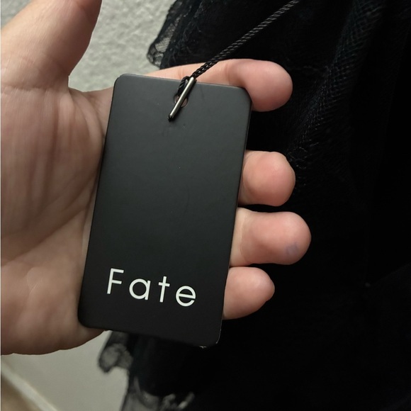 🆕Fate Chic Black Ruffled Lace Mini Dress Black XS🆕 - Picture 14 of 16